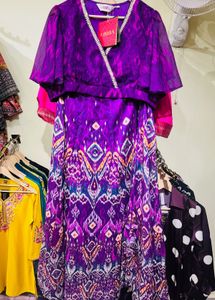 Beautiful Purple Ethnic crop top & lehenga Set