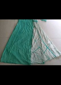 Elegant Teal &amp; White Kurta with Leggings