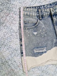 Distressed multi colored  Denim Shorts