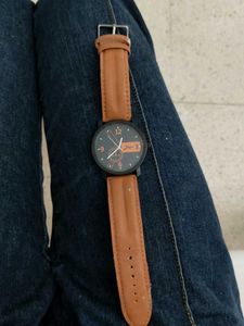 Classic Brown Leather Strap Watch