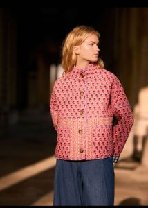 Floral Gingham Print Quilted Reversible Jacket