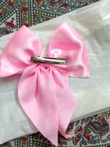 Shiny Pink Satin Bow