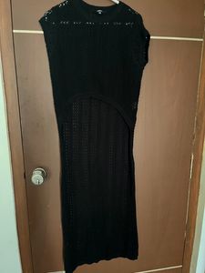 Shimmer Crochet Wool Tunic Top For Women