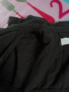 Black Short Sleeve Button-Up Shirt