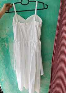 Cute White Bow Detail Dress