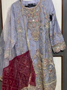 Embroidered Kurta Set with Dupatta