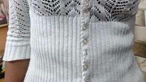 Light Blue Crochet Knit Cardigan