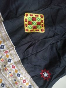 Black Gamthi Work Navratri Chaniya Choli with Mult