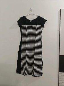 Black &amp; White Striped Kurti