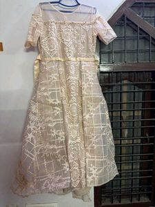 Elegant Lace Gown with Belt