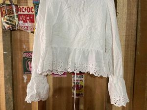 Chic White Eyelet Blouse