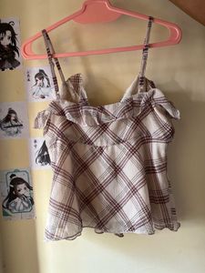Chic Plaid Off-Shoulder Top