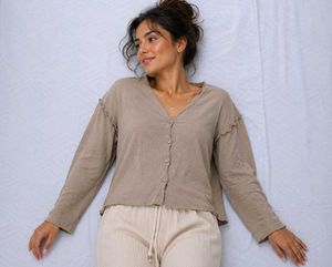 Cozy Button-Up Long Sleeve Top