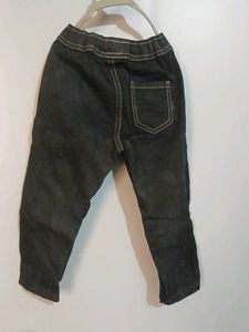 Black Denim Pants with Contrast Stitching