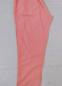 Peach Printed Kurti And Pant Set