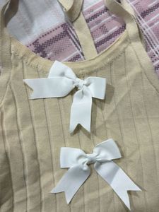 Cute Ribbed Tank Top with Bows
