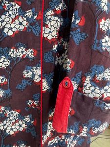 Floral Print Button-Down Kurta