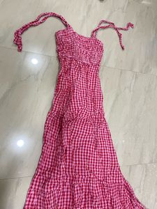 Pink Checked Summer Dress
