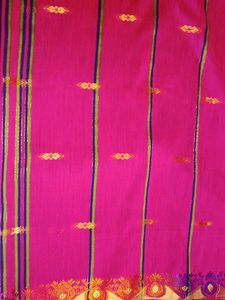 Vibrant Green Saree with Pink Palu