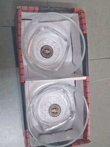 Set of 2 Clear Glass Bowls