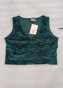 Green Velvet Tank Top..38 to 40