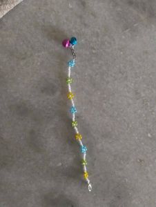 Beaded Anklet with Flower Charms