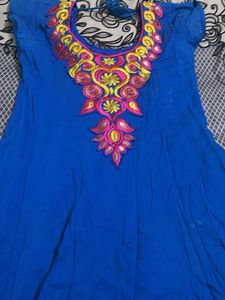 Vibrant Blue Embroidered Kurta Set