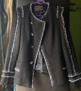 Elegant Black Tweed Jacket