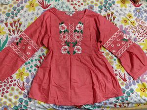 100% Cotton Embroidered Kurta Top