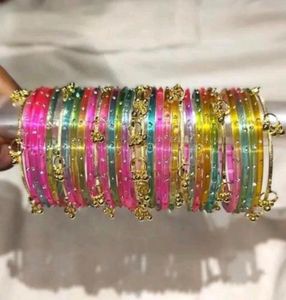 Colorful Beaded Bangles with Charms