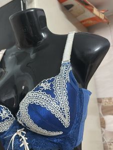 Elegant Blue Lace Bra 2 Br