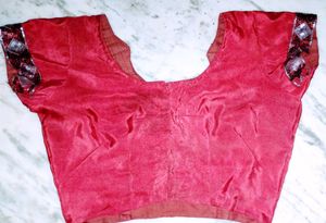 Red &amp; Pink Floral Print Saree