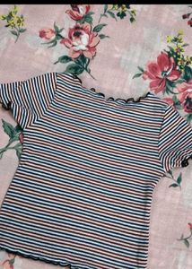Striped Ruffle Tee 🌷