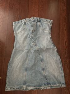 Zara original Denim Strapless Dress