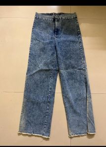 Denim Jeans with Side Slits