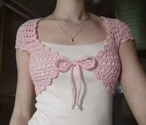 Crochet Pink Bolero Shrug