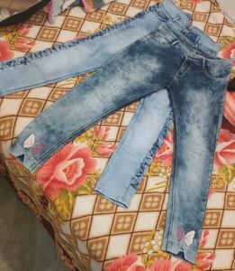stratchable girls jeans combo