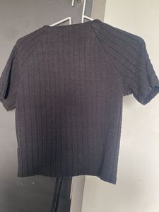 Studio W Black Textured Cinched Top
