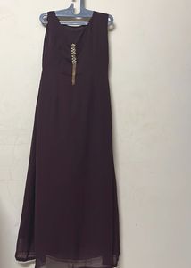 Elegant Plum Ethnic Gown