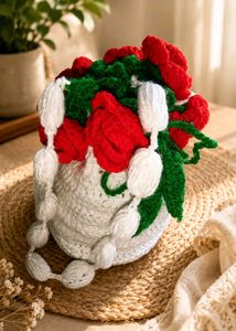 Handmade Crochet Flower Vase
