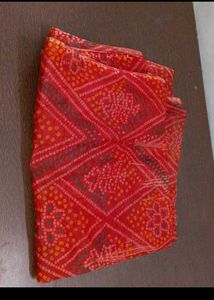 Vibrant Red Bandhani fabric