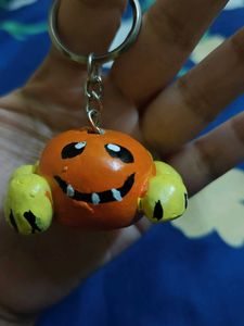 Three Handmade Painted hard clay Keychains