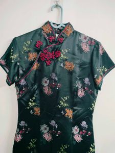 Elegant Floral Cheongsam Dress