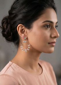 Elegant Hoop Earrings with Floral Detail