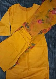 Yellow Floral Kurta Set