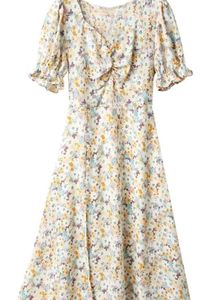 Floral Midi Dress with Puff Sleeves