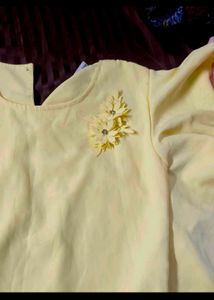new not used Cute Yellow Ruffle Sleeve Top