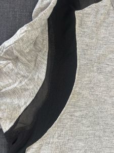 Gray Long Sleeve Top with Black Accents