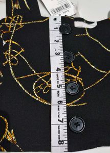 Stylish Black &amp; Gold Chain Print Top