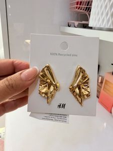 Unique Gold Textured Earrings